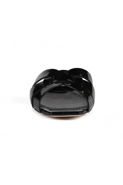 Sofia Baldi Black Rosalie Opening Leather Women's Flat Slippers