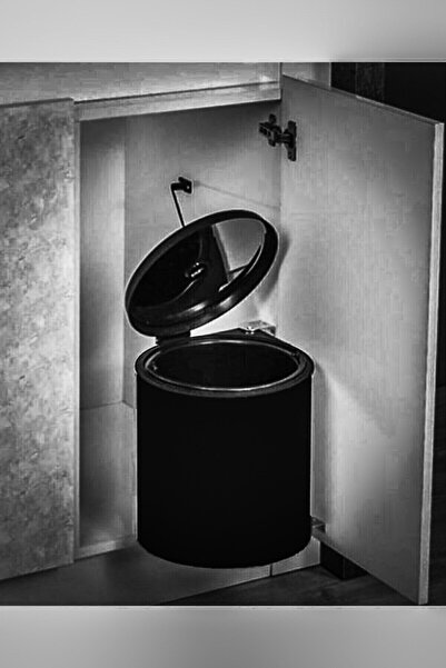 almital mobilya aksesuarları furniture accessories Matte Black Metal Luks Trash Can 11 Lt with Automatic Opening Lid
