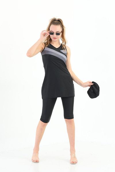 Emayo Semi-Closed Tights Swimsuit Aylin Black