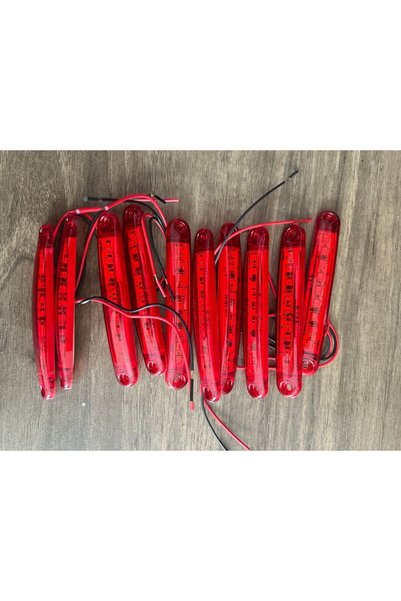 GUMUSONLINE 10 Adet 9 Ledli Parmak Lamba Kırmızı Parmak Led Yan Lamba Kırmızı...