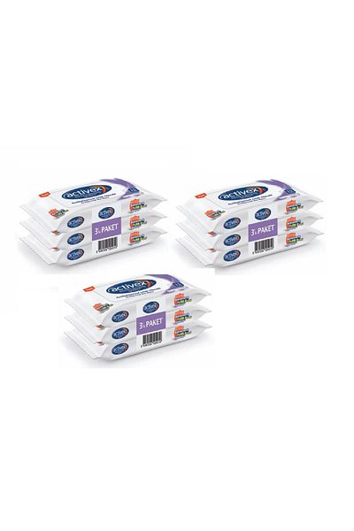 Activex Sensitive Wet Wipes - 45 Sheets, 3 Pocket Size, 3 Pieces