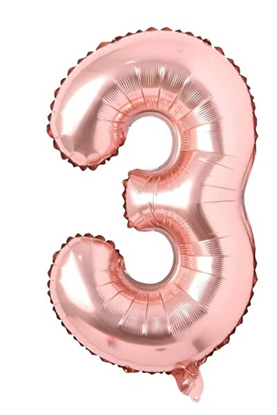 SURPRISE PARTY STORE 3 Rakam Balon Rose Renk Folyo Balon 76 cm 34 inç Helyum ...