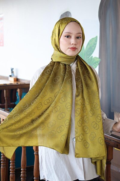 Hint İpek Halka Desen Pamuk Jakar Şal