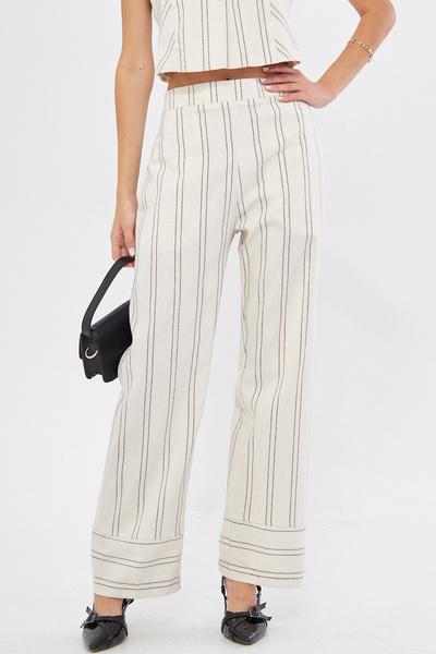 armonika Γυναικείο παντελόνι Palazzo Smoked Color με τσέπες και ελαστική πλάτ...