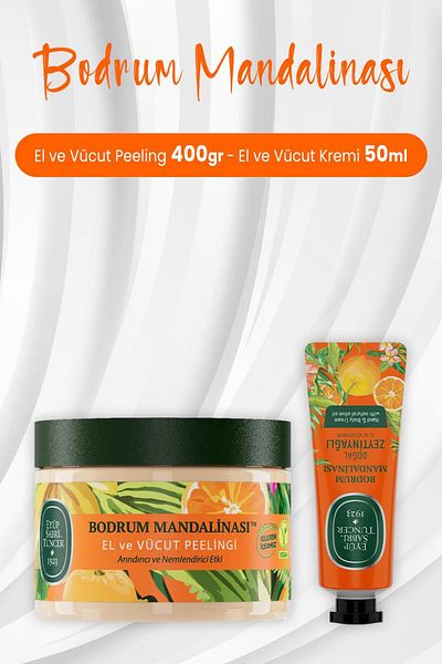 Eyüp Sabri Tuncer Bodrum Tangerine Hand Body Peeling 400 gr and Hand Body Cream 50 ml