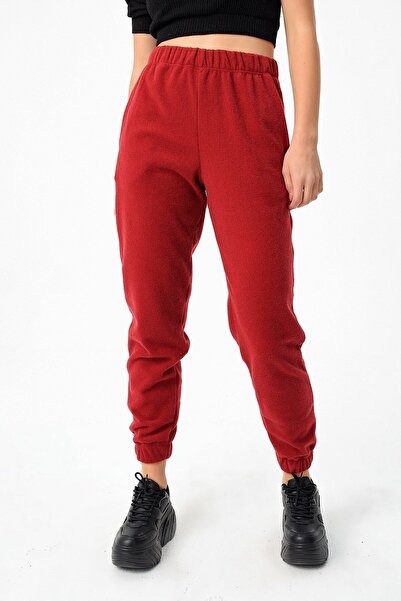 Jument Burgundy Color - Comfortable Walking Tracksuit with Elastic Waist and Leg Pockets