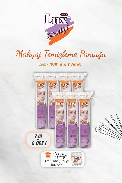 LUX 100 Pack Makeup Cotton - Buy 7 Pay 6 Disc, Earsticks