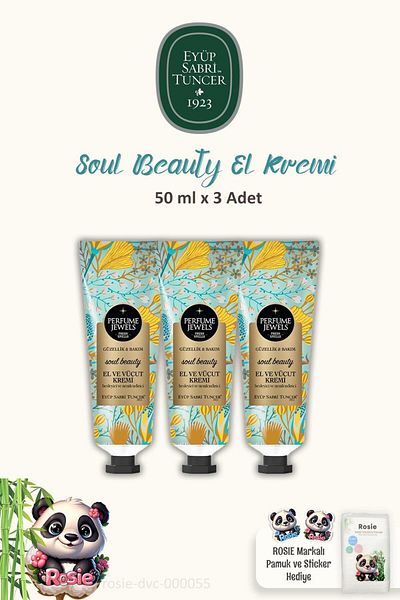 Eyüp Sabri Tuncer Eyüp Sabri Tuncer Soul Beauty - 3 Pieces Hand and Body Cream 50 ml + ROSIE Cotton 60 pcs