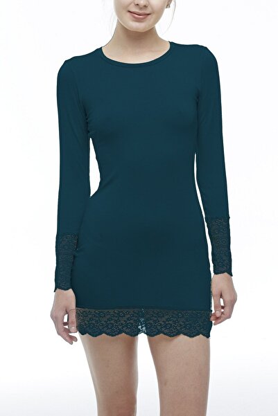 FSM1453 Жіночий модний мереживний топ-туніка з довгим рукавом -2238