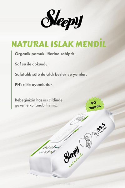 Sleepy Natural Newborn Wet Wipes - Buy 7 Pay for 6, 90 Pieces and Baby Cotton
