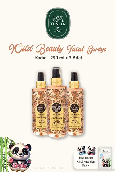 Eyüp Sabri Tuncer 3 Adet Pj Body Splash Wild Beauty 250 ml Ve Rosıe Pamuk 60'lı