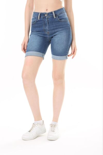 EYLÜL BUTİK WOMEN BELTED JEANS SHORTS