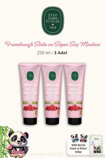 Eyüp Sabri Tuncer 3-Piece Bamboo Vinegar Hair Mask 250 ml and Rosie Cotton