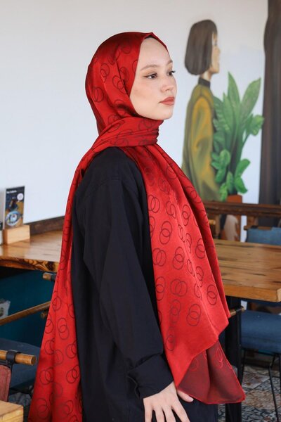 Hint İpek Cotton Jacquard Ring Patterned Shawl