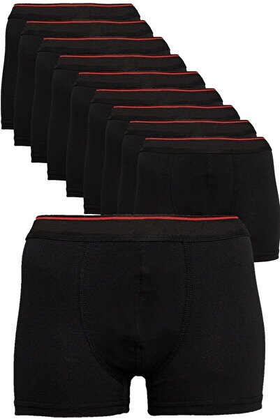 marmara qumasch Men's Black Pack of 10 - Plain Cotton Lycra Boxers