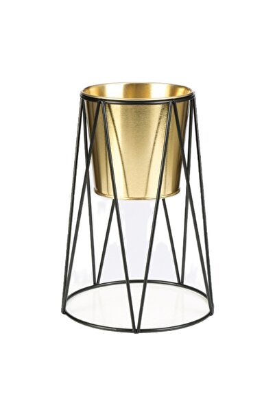Le Atölye Metal Ayaklı Saksı Gold Küçük Boy