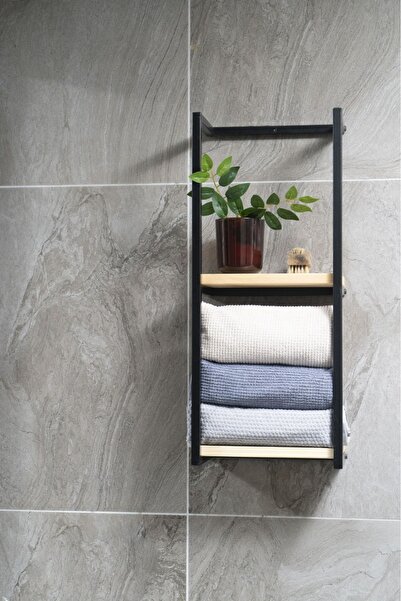 On Dekor Metal & Ahşap Banyo Rafı