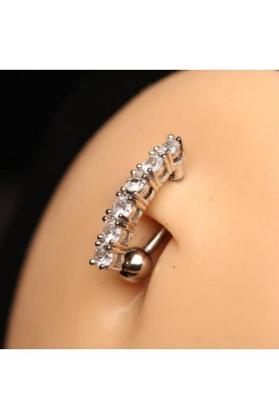 agbtasarım Zircon Stone Figured - Single Sallanti Detailed Belly Piercing (special Design)