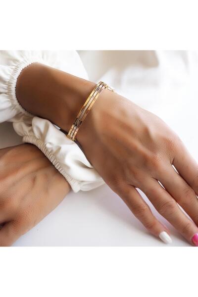 Mardeluz Modern Üç Sıra Altın Bilezik 14 Ayar 10,79 gram