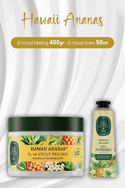 Eyüp Sabri Tuncer Hawaii Pineapple Hand Body Peeling 400 gr And Hand Body Cream 50 ml