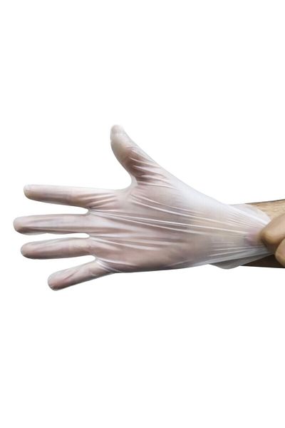Floraplast Size L Disposable Transparent Elastic Gloves - Powder Free TPE/PE 100 Pieces