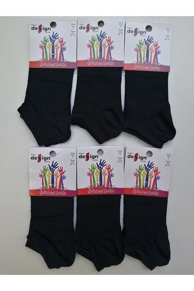 Design Socks Унисекс детски черни чорапи с ботуши от 6 части