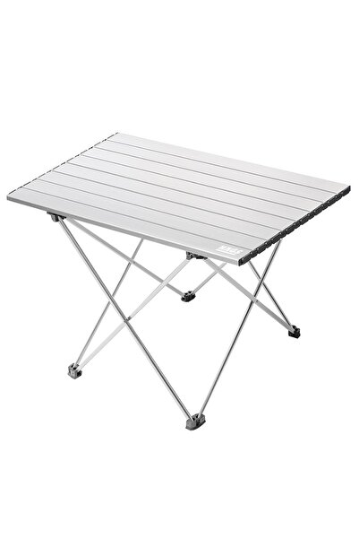 HAEGS Full Alüminyum Katlanır Kamp Masası, Piknik, Plaj, Ourdoor Hafif Kamp Masası Büyük Boy - Gümüş