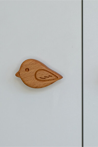 Üreet مقبض درج خزانة أثاث خشبي لغرفة الأطفال الرضع بنمط طائر مواجه لليسار (قطعة واحدة).