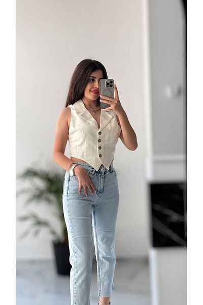 Butik Women's Linen - Cut Out Vest Design