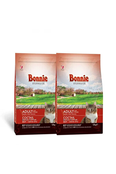 Bonnie Renkli Taneli Dana Etli Yetişkin Kedi Maması 1,5 Kg X 2 Adet
