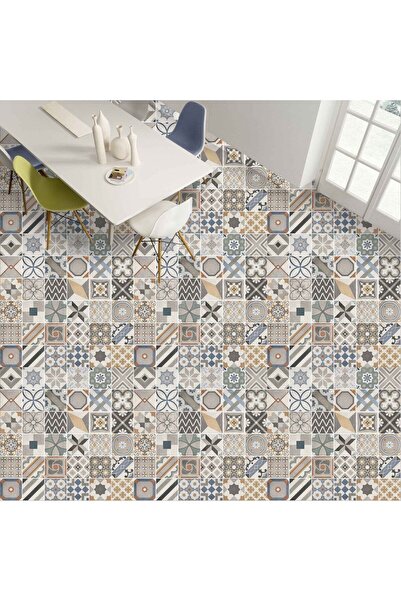 AKSEREN Mineflo PVC Yer Kaplaması Taş Mozaik desen En 2 Metre