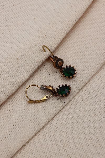 Süspüs Accessories Green Stone Authentic Dangle Earrings