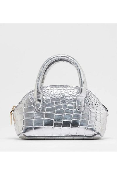 Mercan Mini model de crocodil strălucitor - rochie și geantă de umăr pentru femei cu fermoar