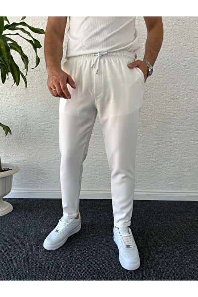 tetramoda White Double Leg Trousers