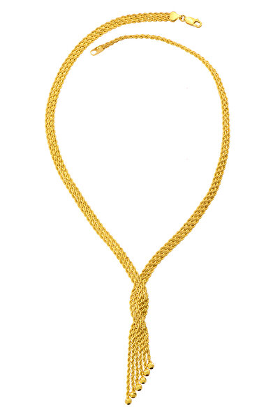 Çgk Çiğdem Gürel Kuyumculuk 3 Sıra Halatlı Altın Kolye