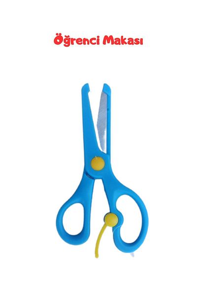 O&S Oyun ve Sanat Eğlen-Üret Student Child School Activity Scissors, Cardboard Picture Blue Scissors, blue student scissors