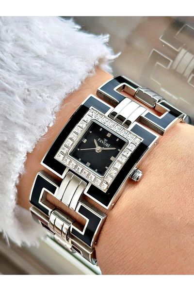 Favori Women's Wristwatch - Ceramic Look, Square Case, Fvr-7006.2cbc