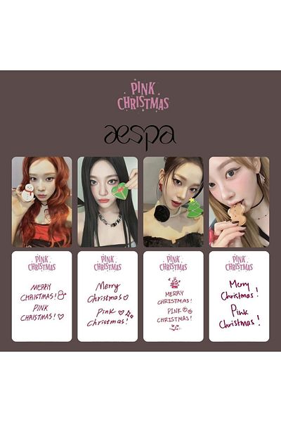 Kpop Dünyasi AESPA '' Pink Christmas '' Photocards Set