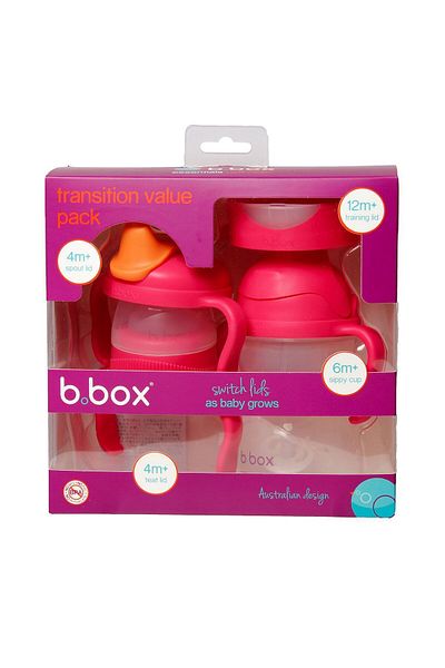 Bbox 4-in-1 Nutrition and Transition Cups - Advantage Pack, Pink, 240 Ml, 4 Pieces