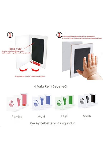 Tahtakale Dünyası Baby Kids Handprint Printed Photo Frame Toy Souvenir