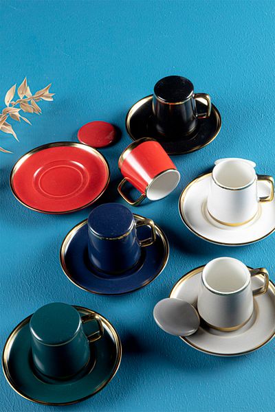 AROW TR-3135 Porcelain Coffee Cup Set for 6 People - 12 Pieces