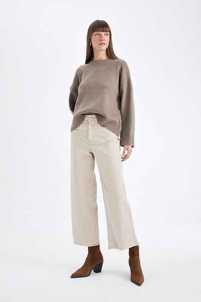 DeFacto Magas derekú lapos zsebes széles szárú Culotte Gabardine - C7535ax24au