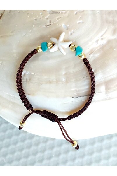 By Song Aksesuar Brown Starfish Natural Stone Bracelet