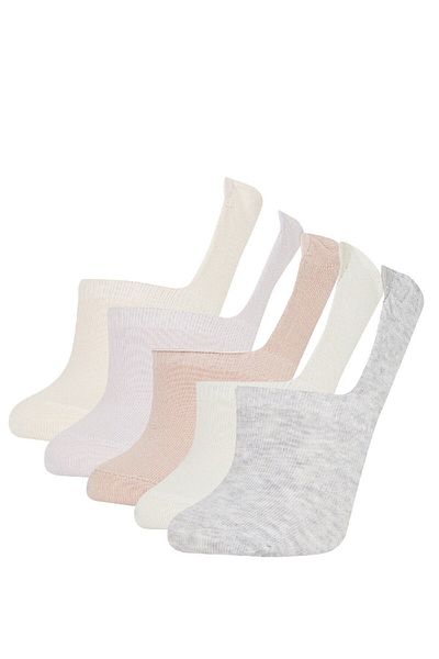 DeFacto Women's Invisible 5-Piece Cotton Ballerina Socks C6354Axns