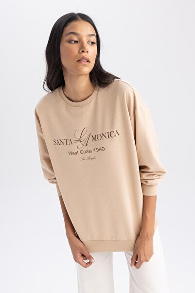 DeFacto Oversize Fit Bisiklet Yaka Sweatshirt B1713ax23au