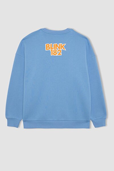 DeFacto Coool Blink Oversize Fit Bisiklet Yaka Kalın Sweatshirt B3028ax23wn