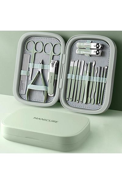 gaman 18 Piece Personal Nail Care Set - Manicure Scandinavian Green