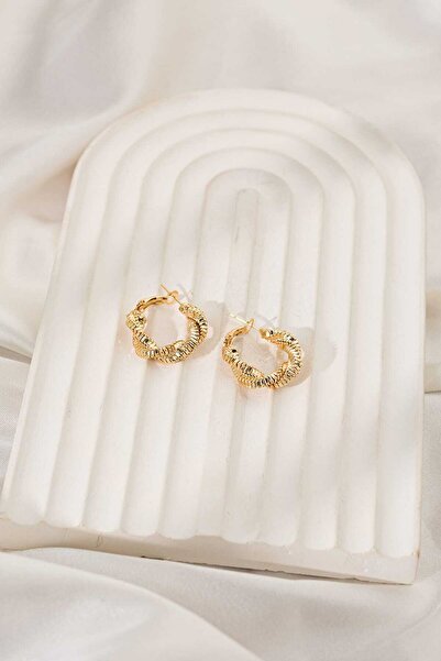 MRK Tırtıklı Parlak Kadın Halka Küpe