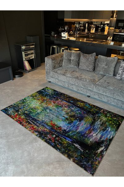 Rugs Modern Halı Covor decorativ modern cu model abstract de potecă în pădure...