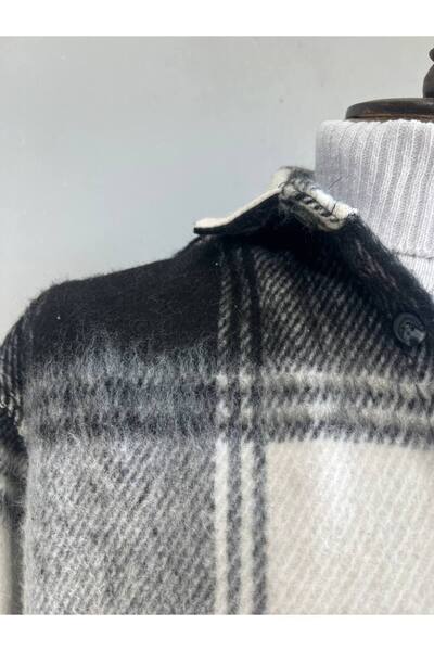 MartinoButik Men's Winter Lumberjack - Single Pocket Jacquard Black Shirt